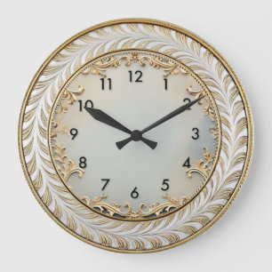 Art Deco Eleganter Rund Große Wanduhr