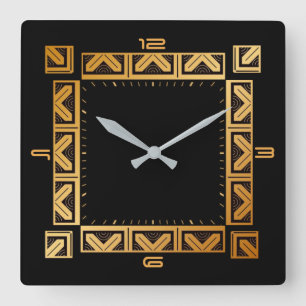 Art Deco Eleganter Stil Quadratische Wanduhr