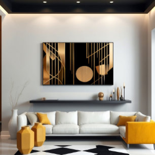Art Deco Eleganz goldene Linien Poster