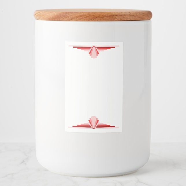 Art deco element in deep red lebensmitteletikett (Vorderseite)