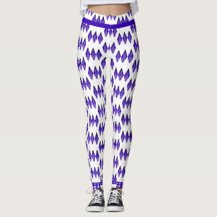 Art Deco-Element in tiefvioletten Leggings