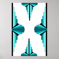 Art Deco-Elemente in Blaugrün