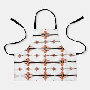 Art Deco-Elemente in pastellorangefarbener Schürze