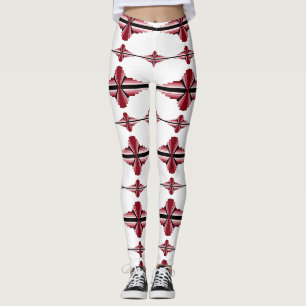 Art Deco-Elemente in scharlachroten Leggings
