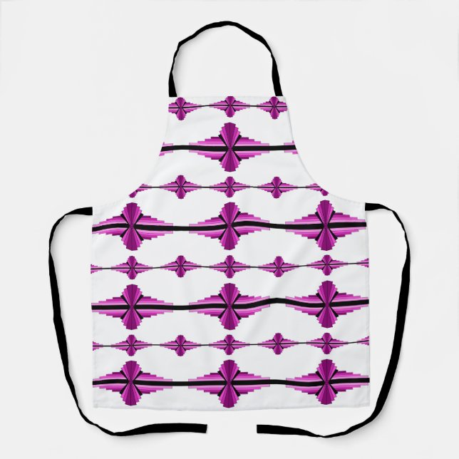Art Deco-Elemente in tiefem Rosa Schürze (Vorderseite)