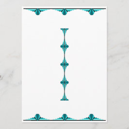 Art deco elements in teal green menu menükarte
