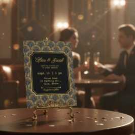 Art Deco Embroidered-Style Wedding Invitation Einladung