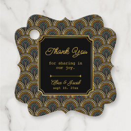 Art Deco Embroidered-Style Wedding Thank You  Geschenkanhänger