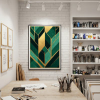 Art Déco Émeraude Vert Or