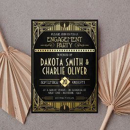 Art Deco Engagement Party Einladung