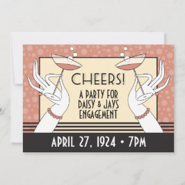 Art Deco Engagement Party Shower Einladungen HZ