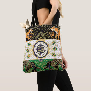 Art Deco-Erbeflagge Indien Benutzerdefinierter N Tasche