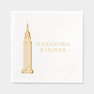 Art Deco ESB NYC Skyline Hochzeitspaar Servietten Mit Folie