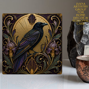 ART DECO EXOTISCHE RABE KERAMIKFLIESE