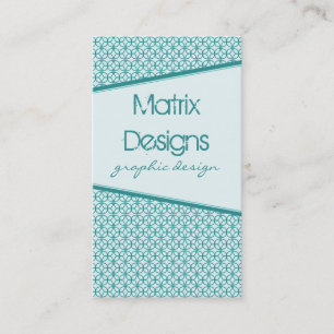 Art Deco Fab Business Card, Aquamarin Visitenkarte