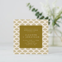 Art Deco Fächer Muster Elfenbein Gold Probeessen