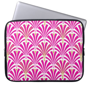 Art Deco Fächer Muster - Pfefferminz Rosa Laptopschutzhülle