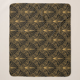 Art Deco Fan: Geometrisches, gelbes Schwarz Sherpadecke