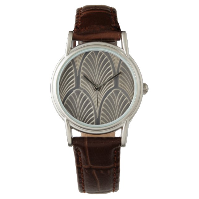 Art Deco Fan Inspiriert Watch Armbanduhr (Vorderseite)