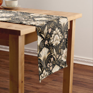 Art Deco Fan Style Floral Pattern Kurzer Tischläufer
