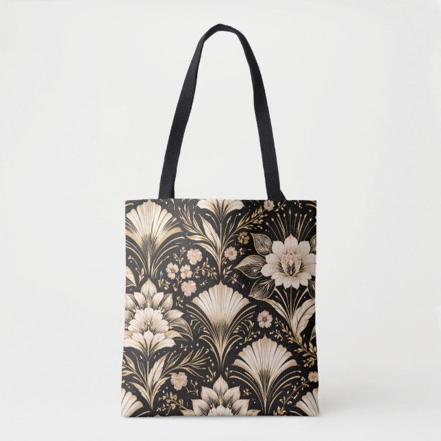 Art Deco Fan Style Floral Pattern Tasche (Vorderseite)