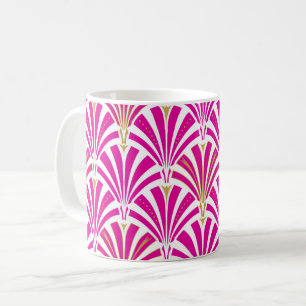 Art Deco Fanmuster - fuchsia pink Kaffeetasse