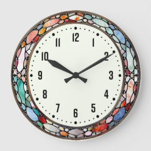 Art Deco-Farbe Große Wanduhr
