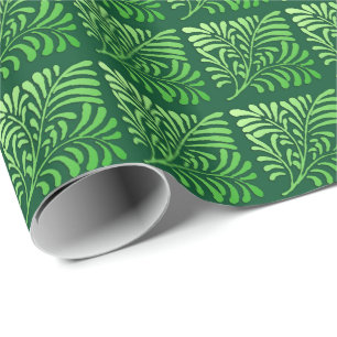 Art Deco Farnmuster - Farbtöne von Grün Geschenkpapier