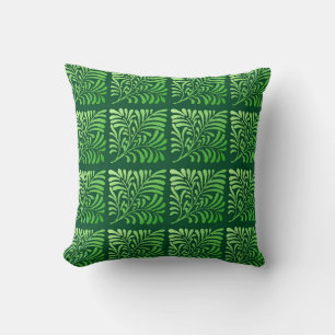 Art Deco Farnmuster - Farbtöne von Grün Kissen