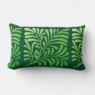 Art Deco Farnmuster - Farbtöne von Grün Lendenkissen