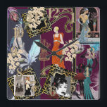 Art Deco Fashion Show Scene Quadratische Wanduhr<br><div class="desc">Art Deco Mode Show Szene, die Show muss auf die Wand Uhr gehen. Funky übernimmt Ihre normale Uhr Diese Collage ist voll von rauschenden 20ern, 30ern bis 70ern. Ein lustiger Deko inspirierte die Uhr gut für das Kunsthandwerk, Hütte, sie schuf, Nähraum. Ein sicherer Start ins Gespräch</div>