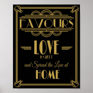 Art Deco Favors Sweet Print für Hochzeiten Poster