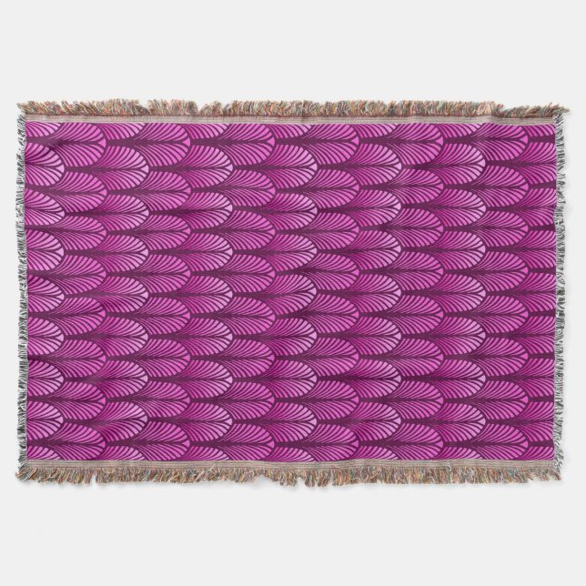 Art Deco Feather Pattern, Amethyst Lila Decke (Vorderseite)