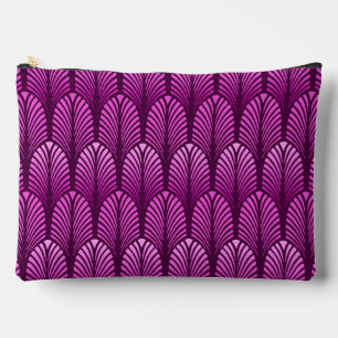 Art Deco Feather Pattern, Amethyst Lila Zubehörtasche