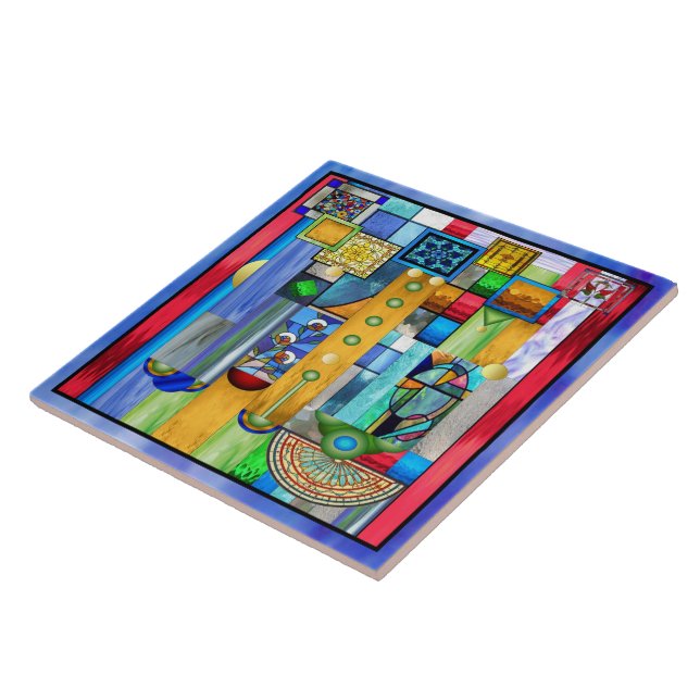 Art Deco: Festes Glas 1 Fliese (Seite)