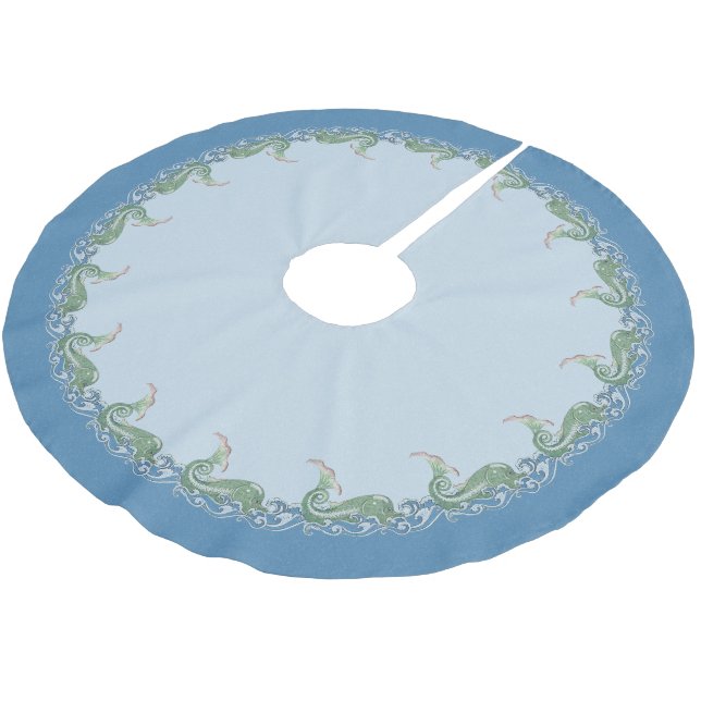 Art Deco Fish Polyester Weihnachtsbaumdecke (Schrägansicht)