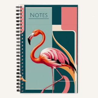 Art Deco Flamingo Notizbuch