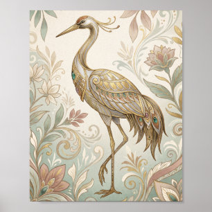 Art Deco Flamingo-Wandkunstposter Elegante Tropen Poster