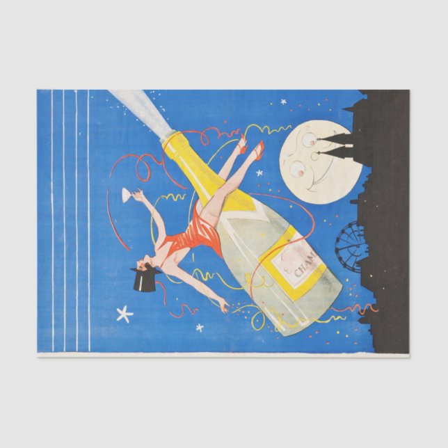 Art Deco Flapper Dancing Bar Scene Gatsby der 20er Seidenpapier (Vorderseite)