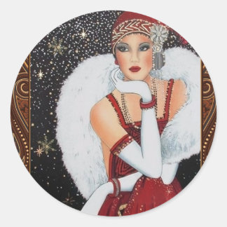 Art Deco Flapper Girl Aufkleber