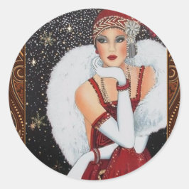 Art Deco Flapper Girl Sticker