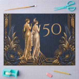 Art Deco Flapper Mädchen 50. Gatsby Decoupage Seidenpapier