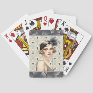 Art Deco Flapper Spielkarten