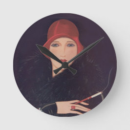 Art Deco Flapper Wall Clock Runde Wanduhr