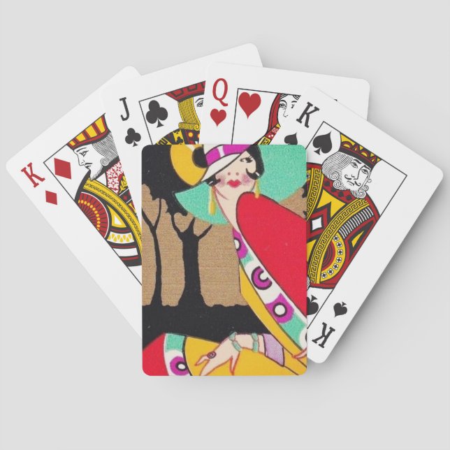 Art Deco Flapperin Spielkarten (Rückseite)