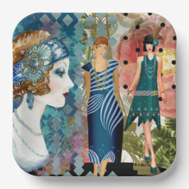 Art Deco Flappers Pappteller