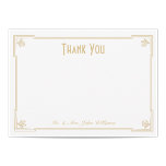 Art Deco Flat Danke Note Card<br><div class="desc">Schön bedruckte, flach (nicht gefaltet) bedankte Karten, die für Ihren besonderen Tag angepasst werden können. Karo in den Origami Prints Store für Einladungen zu Proben, RSVP-Karten, Umschlag-Etiketten, Tischnummern, Einladungen und andere Produkte, die zu diesem Design passen! Zum Ändern/Hinzufügen von Text: Klicken Sie auf die orange Schaltfläche "Anpassen" auf der verlassen...</div>