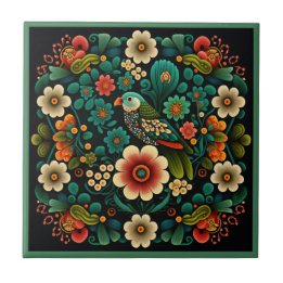 Art déco fleur motif oiseau céramique carreaux