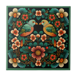 Art déco fleur motif oiseau céramique carreaux