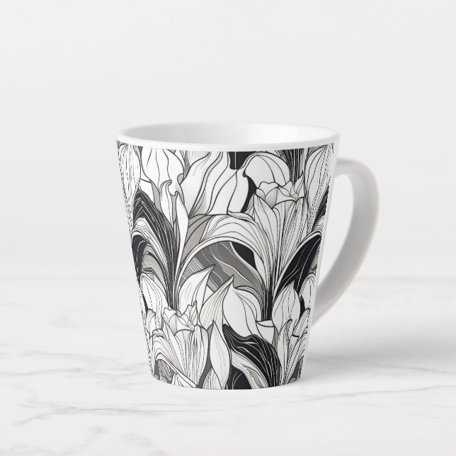 Art Deco Floral 12oz Tasse (Rechte Ecke)